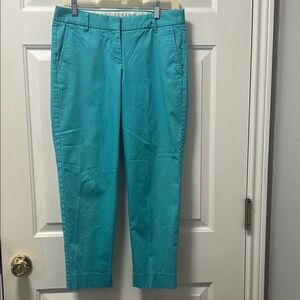 J Crew Skimmer Cropped Turquoise Pants Size 2